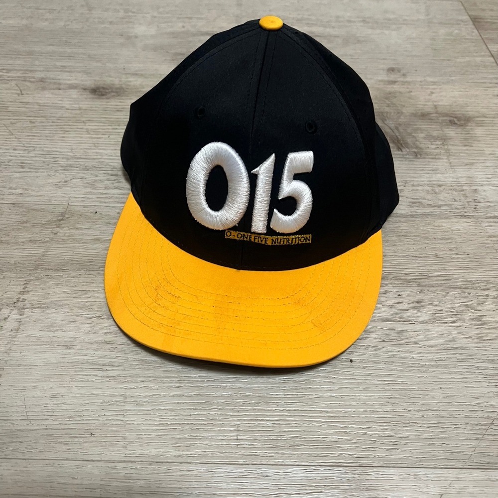015 O-ONE FIVE NUTRITION Black Yellow Stretch Fit Hat LG-XL Richardson PTS 30